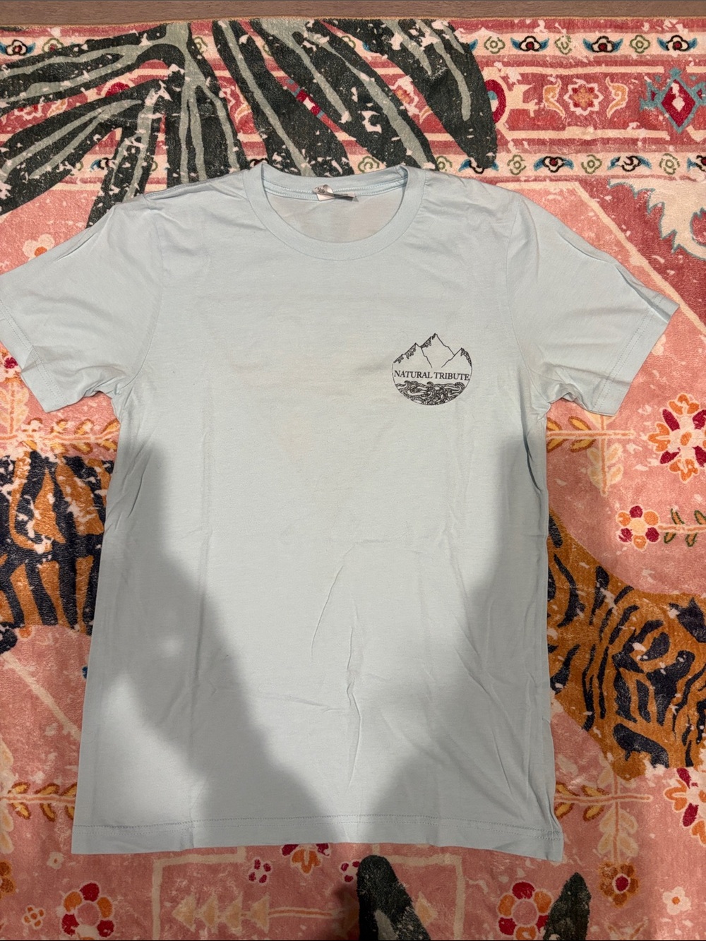 Natural Tribute Light Blue Graphic T-Shirt